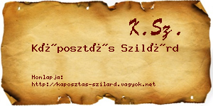 Káposztás Szilárd névjegykártya