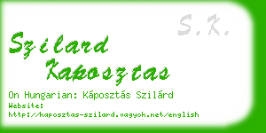 szilard kaposztas business card